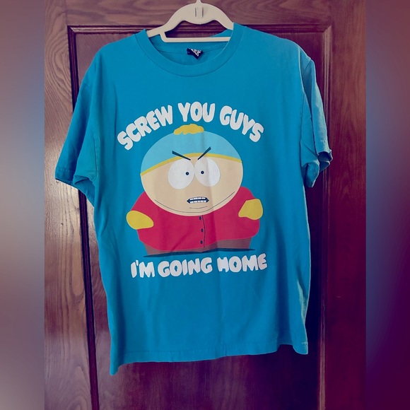 2011 South Park Eric Cartman- Screw you guys I'm going Home T-shirt Tee Blue - Picture 1 of 4